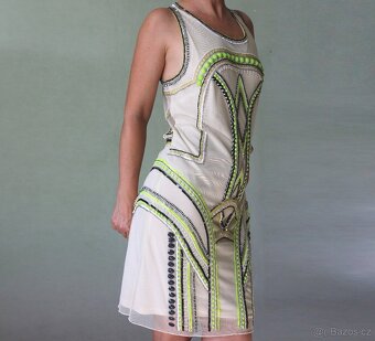 Nové smetanové šaty s korálky Miss Selfridge vel.44 - 10