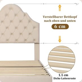 Čalouněná postel 90x200 cm s mušlovým čelem - 10