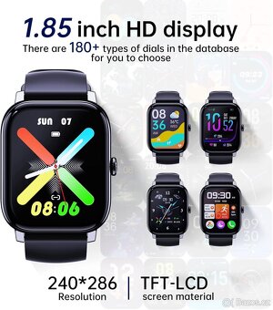 Chytré hodinky LLKBOHA P75 – 1,85" HD , volání - černé - 10