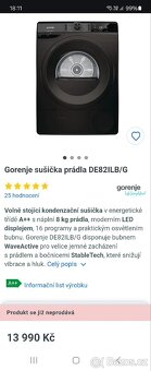 Sušička Gorenje 8kg - 10