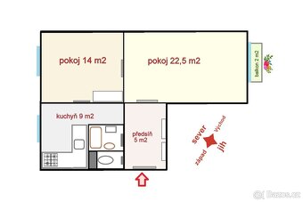 2+1/balkon, 57 m2 po rekonstrukci, Praha 3 - Jarov - 10