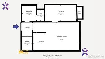 Pronájem bytu 1+1 39 m², Zlín, ev.č. 02485 - 10