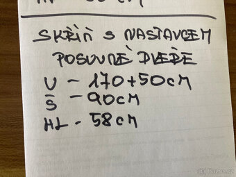 Skříň kombinovaná s posuvnými dveřmi a nástavec 1.000 kč - 10