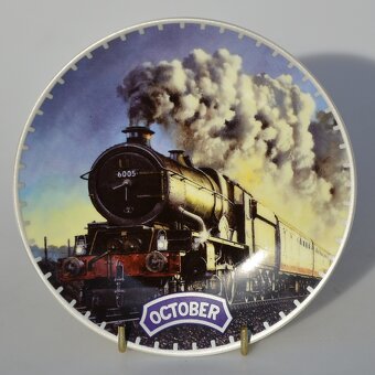 Vlaky 12 měsíců v roce -12 ks porcelánové talíře - 10