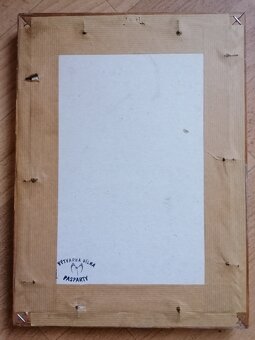 Starožitný ručně vyšívaný obrázek s pohárem - starožitnost - 10