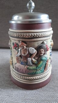 Keramický korbel s cínovým víčkem - 10