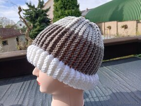 Nová pletená čepice dvojitý lem - 10