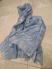 Desigual foul Galaxy dámský značkový šátek šála modrý lesklý - 10