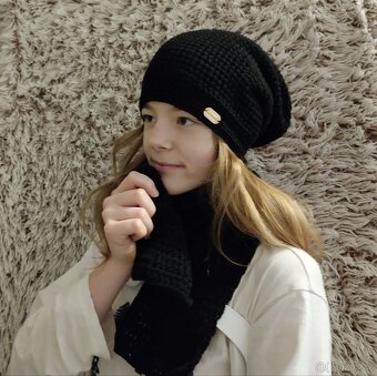 🍂 Podzimní / zimní homeless souprava čepice, nákrčník - 10