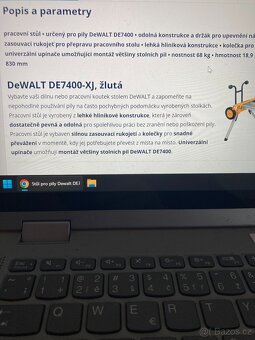 NOVÁ STOLNÍ PILA DeWALT 745 + POJÍZDNÝ PODSTAVEC - 10