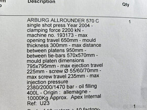 Vstřikovací lis ARBURG ALLROUNDER 570 C - 10
