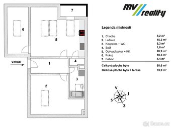Lysá nad Labem, prodej bytu 3+kk s balkonem - 73 m2, okres N - 10