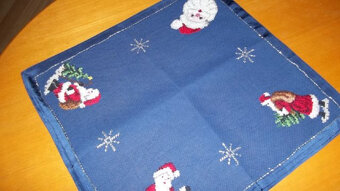 Vánoční prostírání, dečka, ruční výšivka - 10