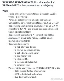 Aku křovinořez 2v1 peformance 40V struna a nůž - 10