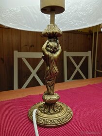 Dvě starožitné mosazné lampy s andělíčky - 10