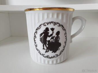 Rokoko porcelánové hrnky hrníčky Czechoslovakia - 10