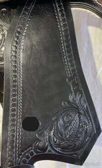 Westernové sedlo 23) černé Floral hnědý krokodýl - 10