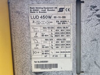 ESAB Aristo LUD 450 W, MEk 4C, PUA 1 - 10