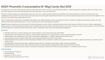 Prodám autosedačku Phoenixfix 3 Candy Red - 10
