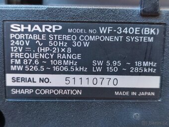 PORTABLE STEREO COMPONENT SYSTEM SHARP WF-340E(BK). - 10