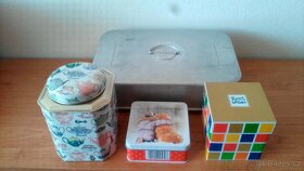 Vintage košíky-proutěné,plast,kov; krabičky,dózy-kov, plast - 10