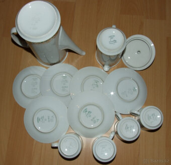 čajový retro servis Josefína - porcelánka Loučky, pěkný - 10