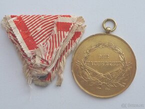 R-U zlatá medaile statečnost Franz Josef 1914 Tapferkeit - 10