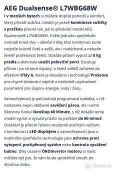 Prodáno AEG 8kg/4kg 1600ot. parní, pračkosušička - 10