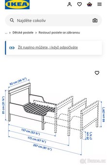 Rostoucí postel IKEA+ matrace_ pouze osobní odběr Opava - 10