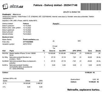 iPhone 13 mini 128GB černý - baterie 83% hezký stav io18.7.1 - 10