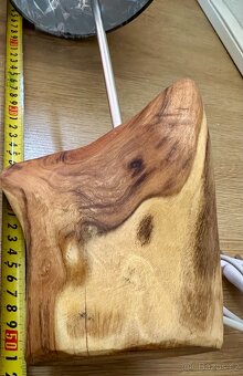 UPCYKL lampa na akátu FUNKČNÍ černý textil širm - 10