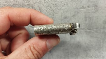 Starožitný stříbrný zajímavý zapalovač, 33g, ag - 10