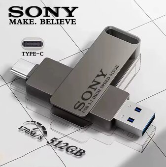 Flash disk "2v1"SONY_128GB+micro-USB-C+USB 3.1_otočný, NOV - 10