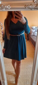 Esmara smaragdové elegantní šaty s dlouhým rukávem - 10