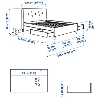 Čalouněná postel IKEA - 10