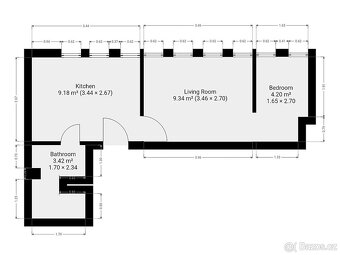 Pronájem bytu 1+1, Jabloňová, Záběhlice, 13500 Kč/měs, 27 m2 - 10