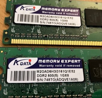Paměti RAM do PC, typu DDR, DDR2 a DDR3, uvedená cena je za - 10