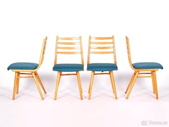 Přečalouněné bukové retro židle TON, 4 ks - 10