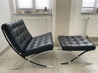Židle Barcelona s taburetem, super stav, originál od Knoll I - 10
