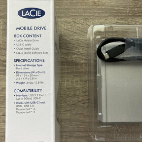 HDD LaCie Mobile Drive 4TB, 2,5", USB 3.1. typ C - 10
