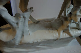 Hezký, starý ,veliký keramický jelen-Royal Dux-1918-1938 - 10