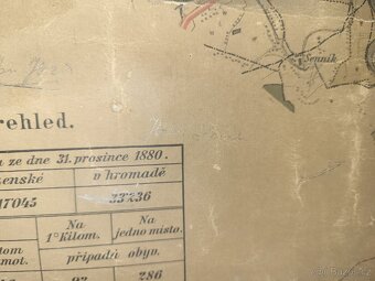 Historická mapa okresu Lounského – rok 1883, originál - 10