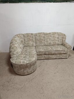 Rohová rozkládací sedací souprava s úložným prostorem - 10