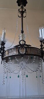 Starožitný velký secesní lustr, secese - 10
