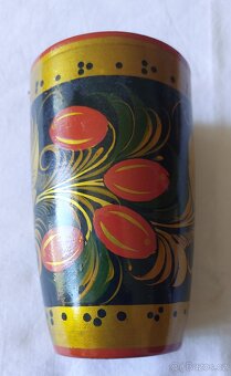 Chochloma - dřevěné ručně vyráběné a zdobené nádobí - 10