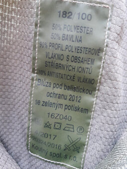 Blůza pod balistickou ochranu, AČR taktická košile 182/100 - 10