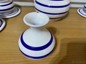 Česká keramika Pelikán modro bílá glazura -13 dílny set - 10