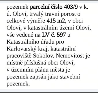 Stavební pozemek 426 m2 v Oloví - 10