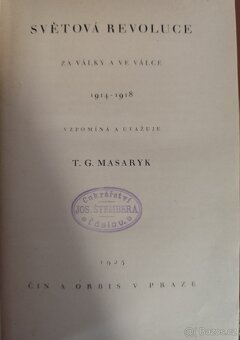 Staré knihy - válečné, 1. Republika, Masaryk aj. - 10