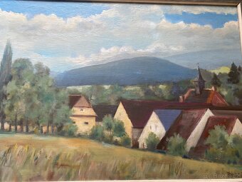 obraz starý obraz olejomalba krajinka obraz Šumava - 10